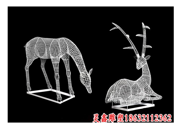 別墅住宅區(qū)鏤空鹿雕塑