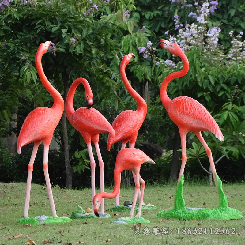 火烈鳥公園不銹鋼景觀雕塑