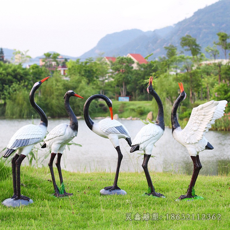 不銹鋼仙鶴公園雕塑