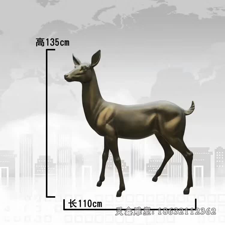 公園小鹿銅雕 (2)