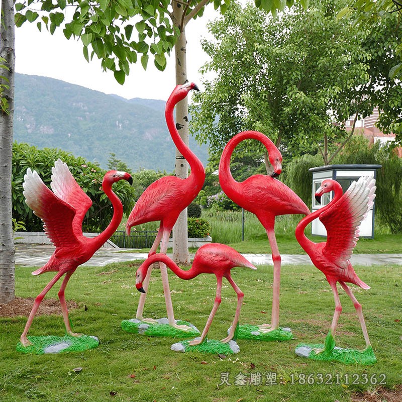 火烈鳥動物公園不銹鋼雕塑