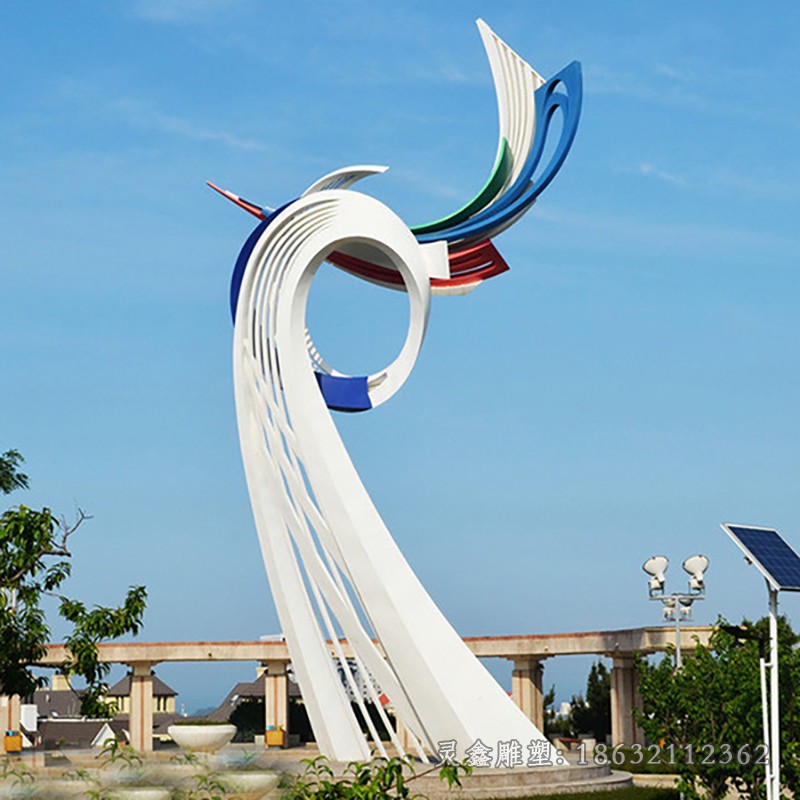 不銹鋼海浪公園景觀雕塑