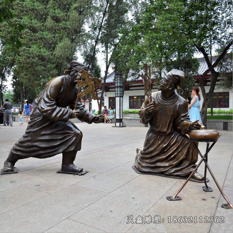 皮影戲傳統(tǒng)藝術(shù)人物銅雕