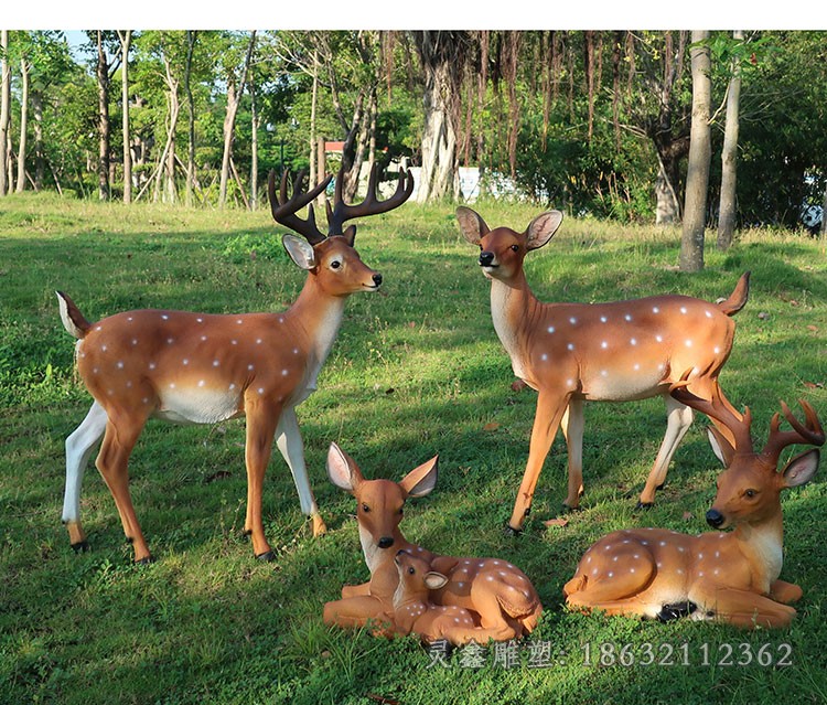 不銹鋼抽象鹿公園動(dòng)物雕塑