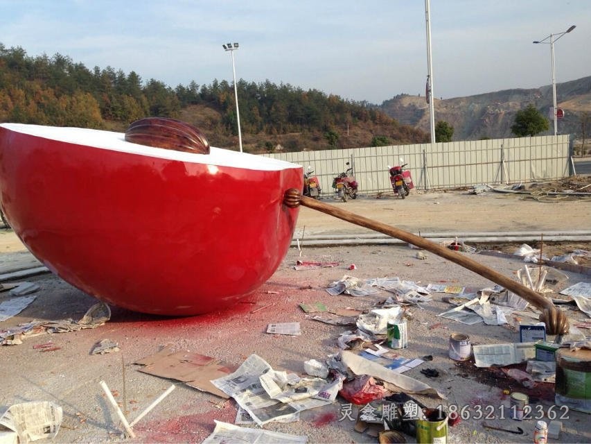 不銹鋼抽象蘋果公園景觀雕塑