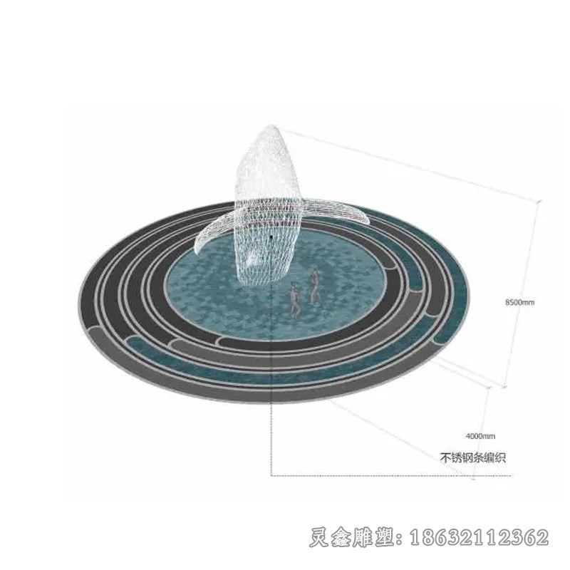 不銹鋼鏤空海豚城市景觀雕塑