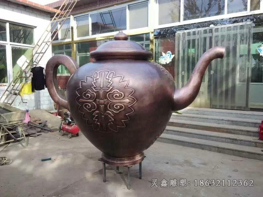 茶文化茶壺公園景觀銅雕