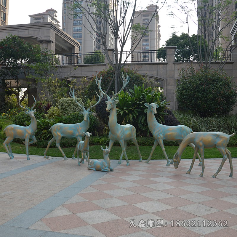 青銅小鹿動(dòng)物景觀銅雕