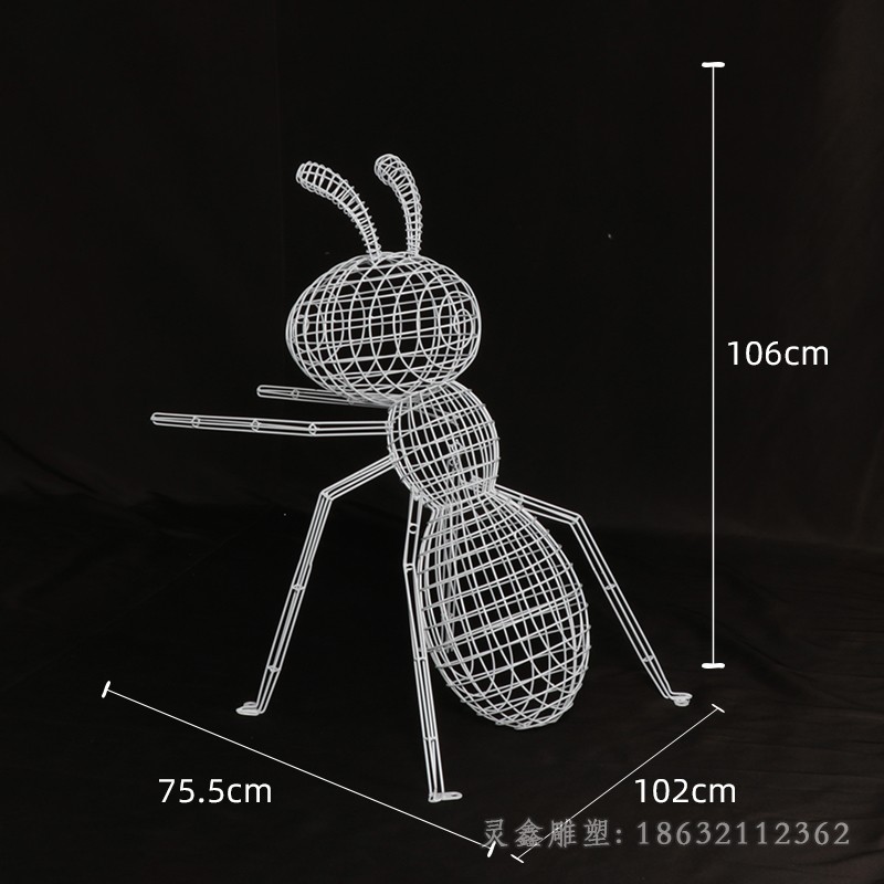 不銹鋼動物鏤空螞蟻雕塑