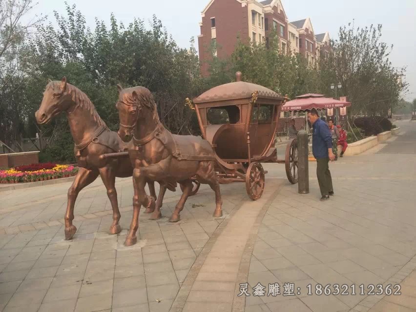 古代馬車小區(qū)景觀銅雕