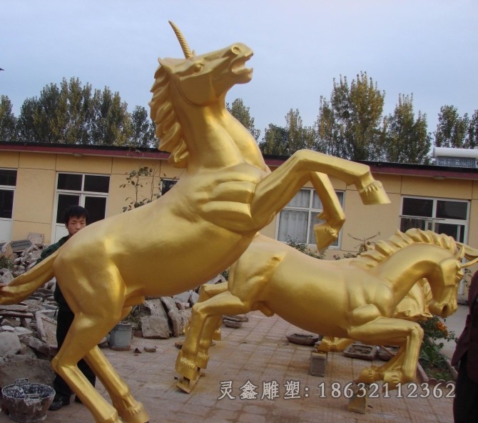 黃銅馬景區(qū)動物銅雕