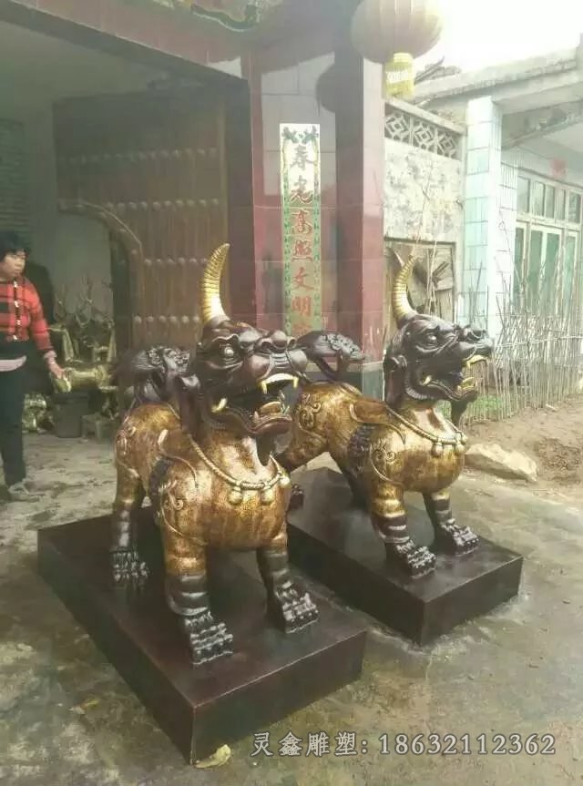 神獸獨(dú)角獸景觀銅雕