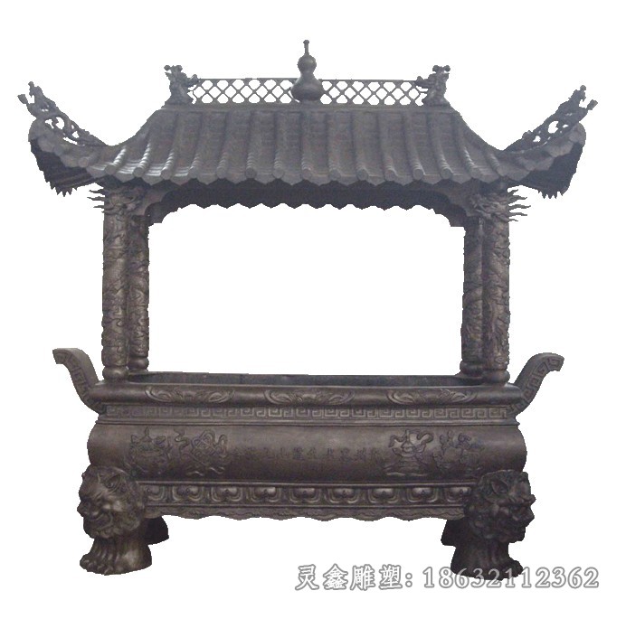 寺廟香爐景觀標(biāo)志銅雕