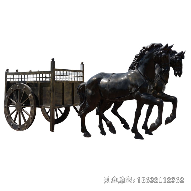 古代馬車景觀標(biāo)志銅雕