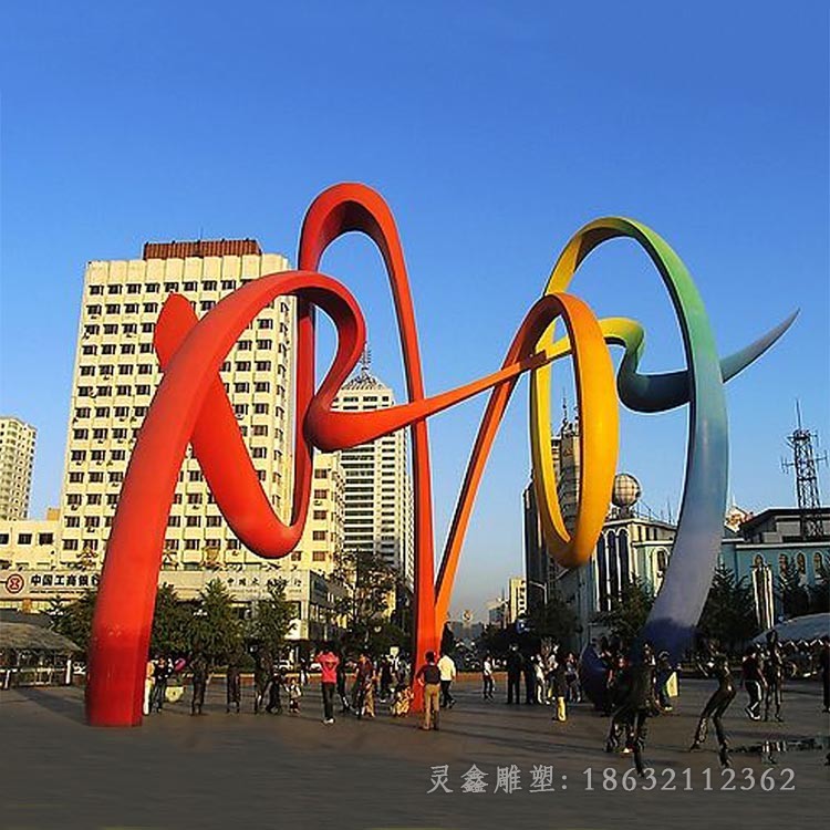 彩繪標志公園景觀不銹鋼雕塑