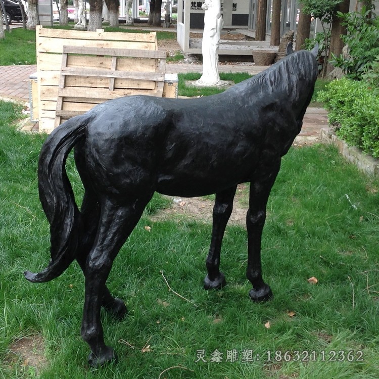 黑色馬公園景觀銅雕