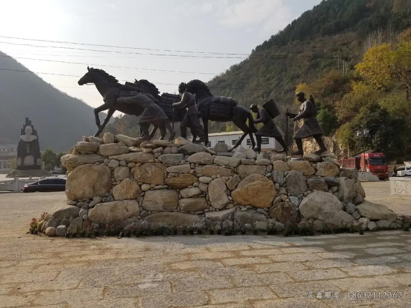 動物群馬抽象景觀銅雕