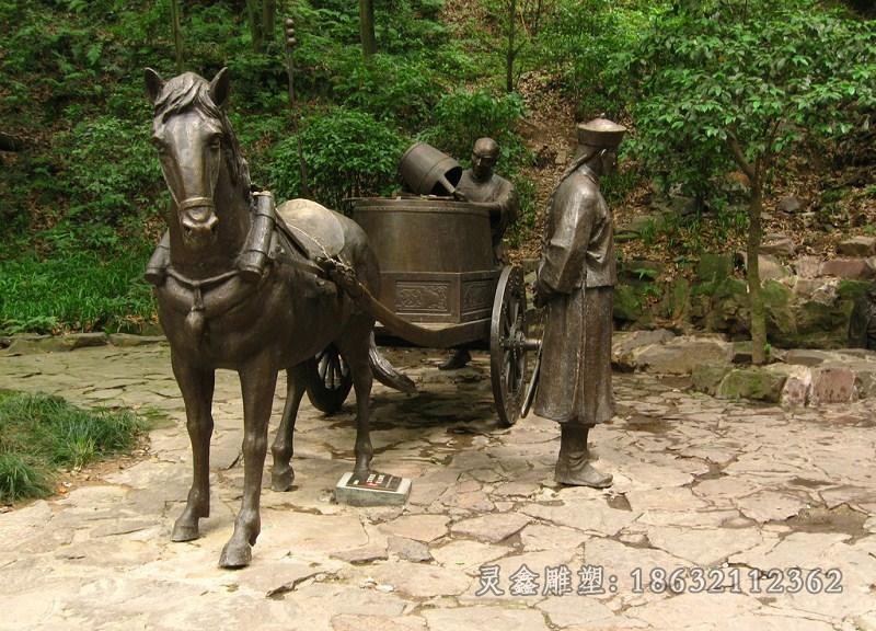 站姿馬動物公園銅雕