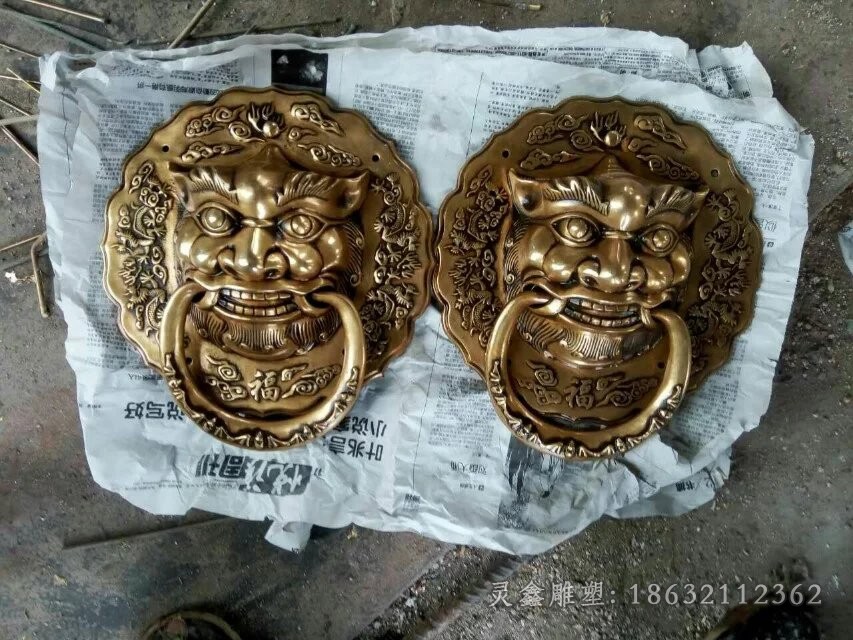 獅子頭動(dòng)物景觀銅雕