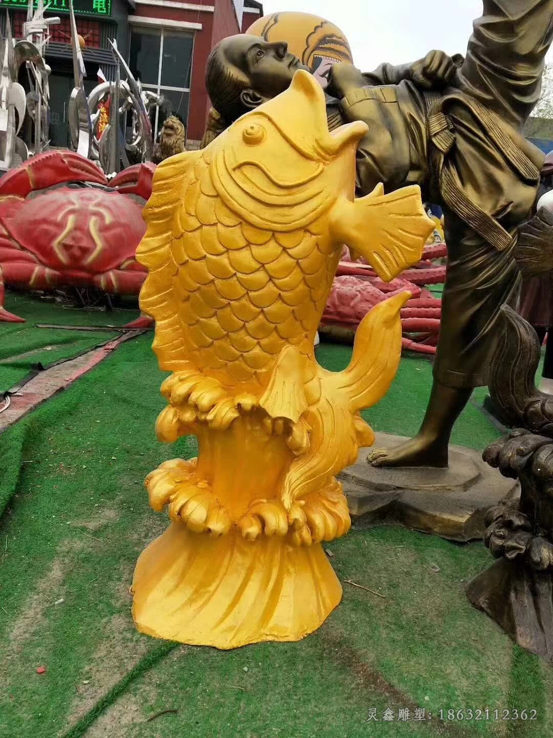 金魚(yú)噴泉景觀銅雕