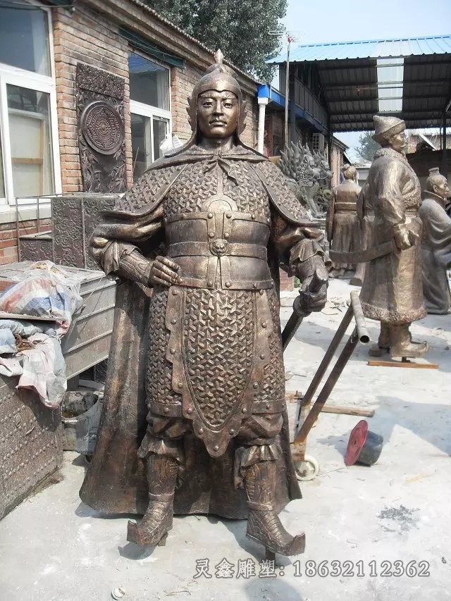 古代將軍人物標志銅雕