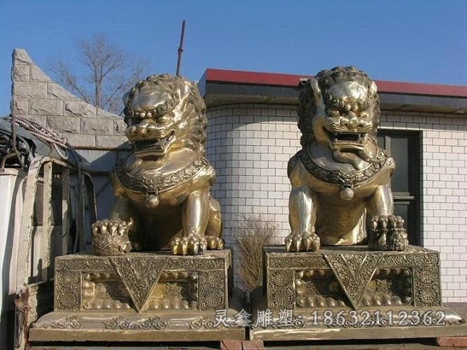 動物獅子公園景觀銅雕