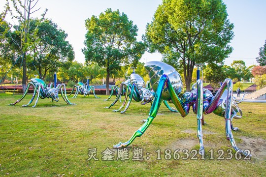 彩繪螞蟻公園不銹鋼雕塑