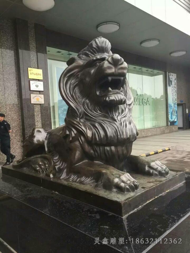 抽象獅子校園景觀銅雕