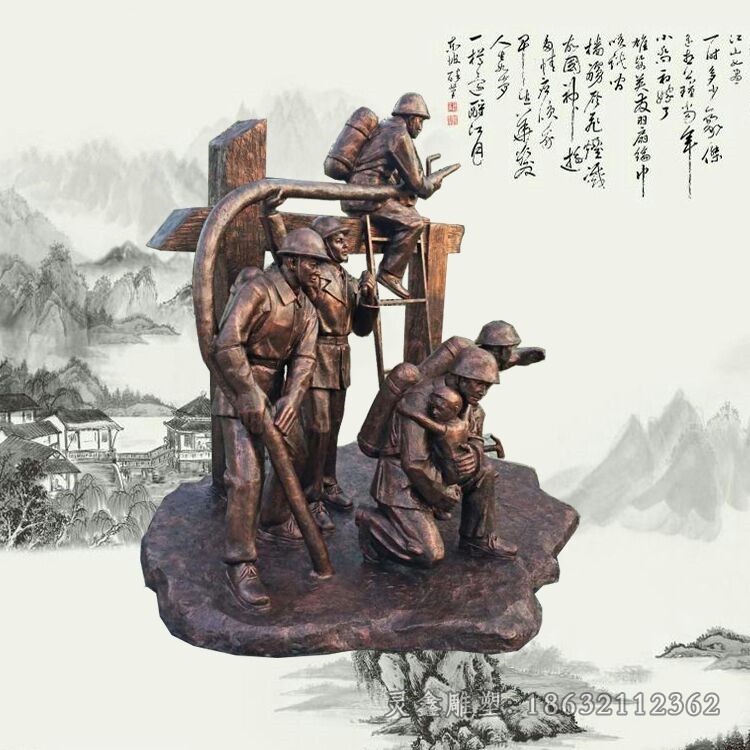 噴水消防員景區(qū)景觀銅雕