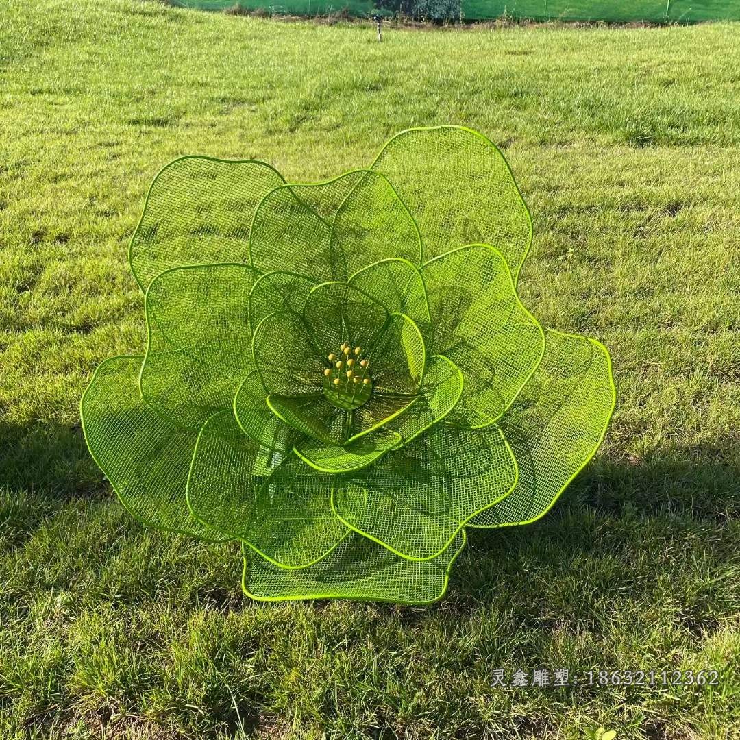 彩繪花朵不銹鋼鏤空雕塑